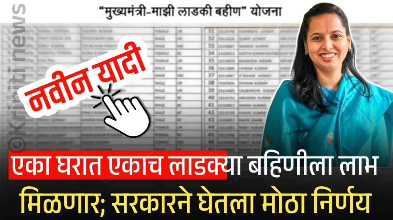 एका घरात एकाच लाडक्या बहिणीला लाभ मिळणार; सरकारने घेतला मोठा निर्णय Ladki Bahin Yojana Hapta