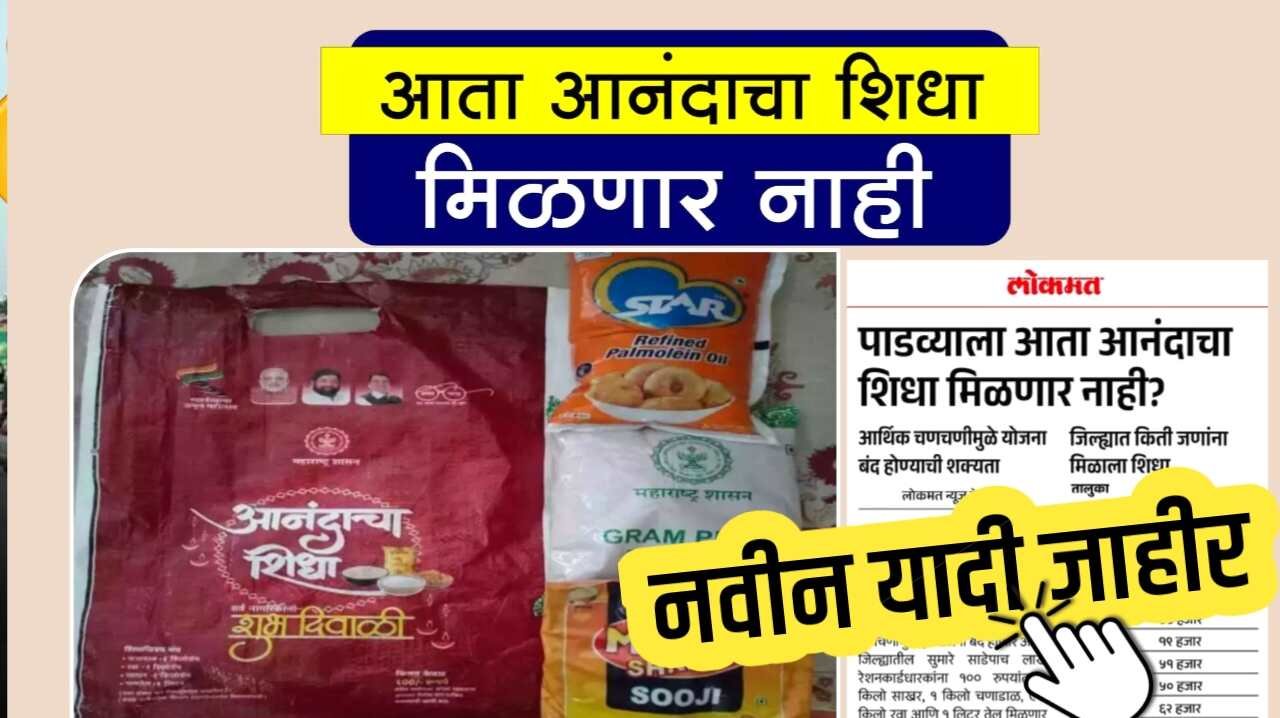 आनंदाचा शिधा योजना बंद; नवीन यादी जाहीर! Anandacha Shidha List